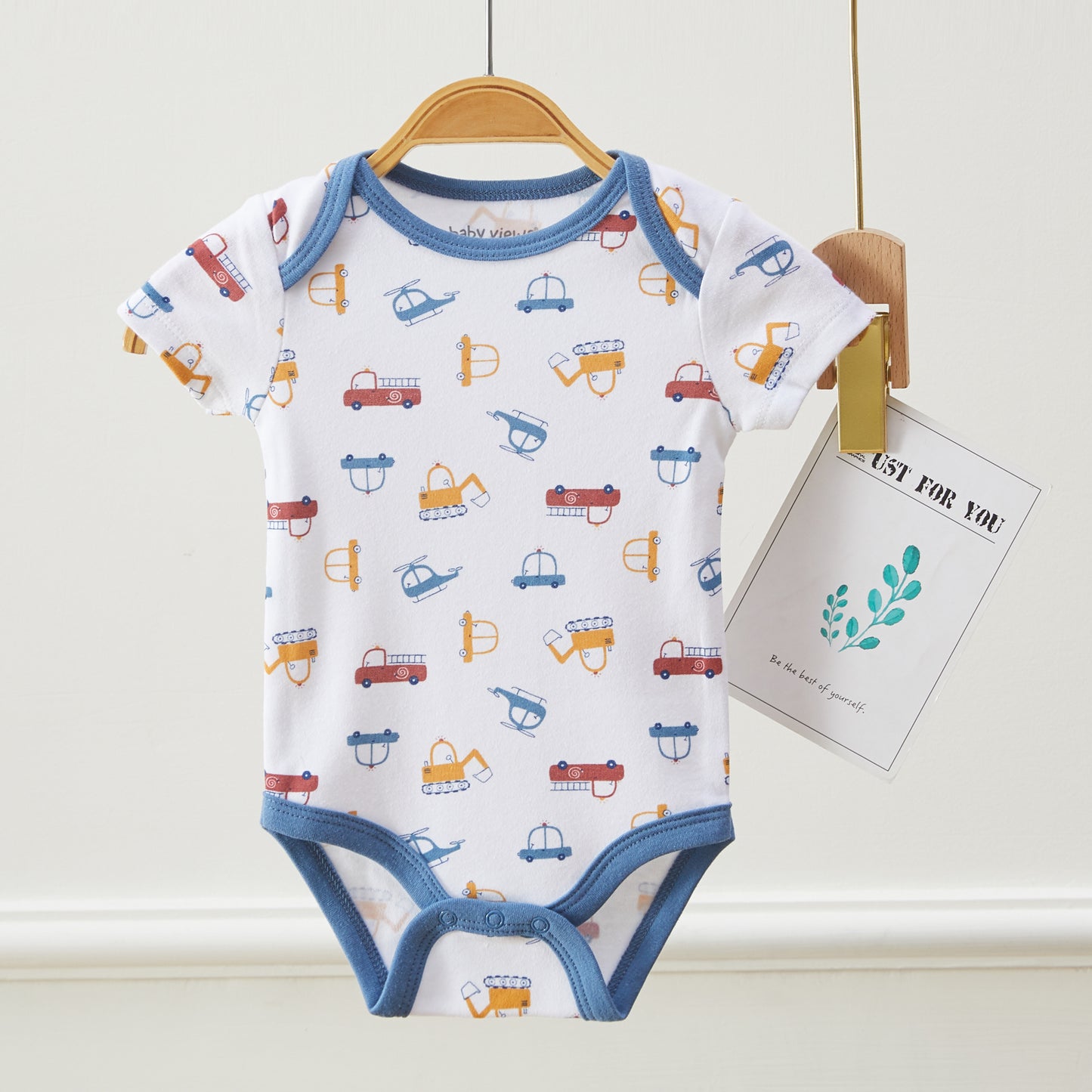 Baby Boys Excavator Pattern Bodysuits, Pack of 3