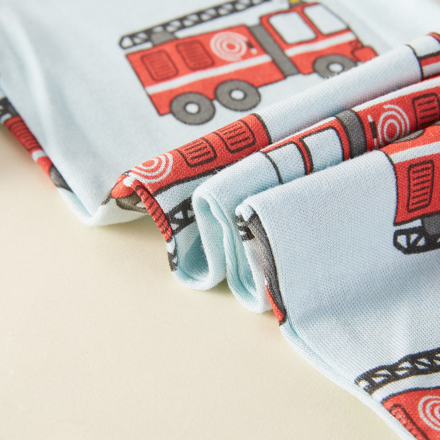 Fire Engine Bamboo Short Sleeve Kids Pajama Pants Set