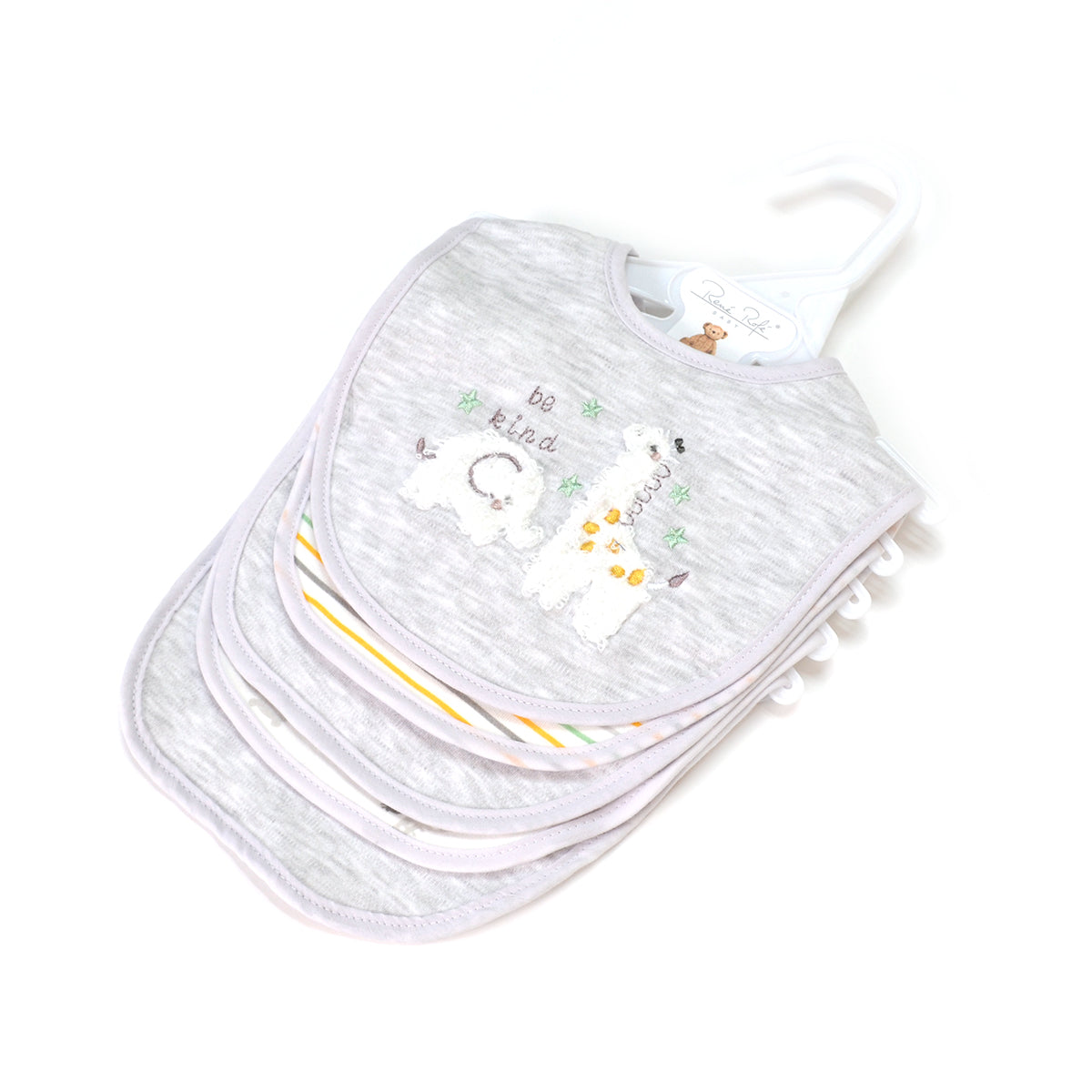 5 Pack Soft Cotton Poly Embroidered Baby Bibs