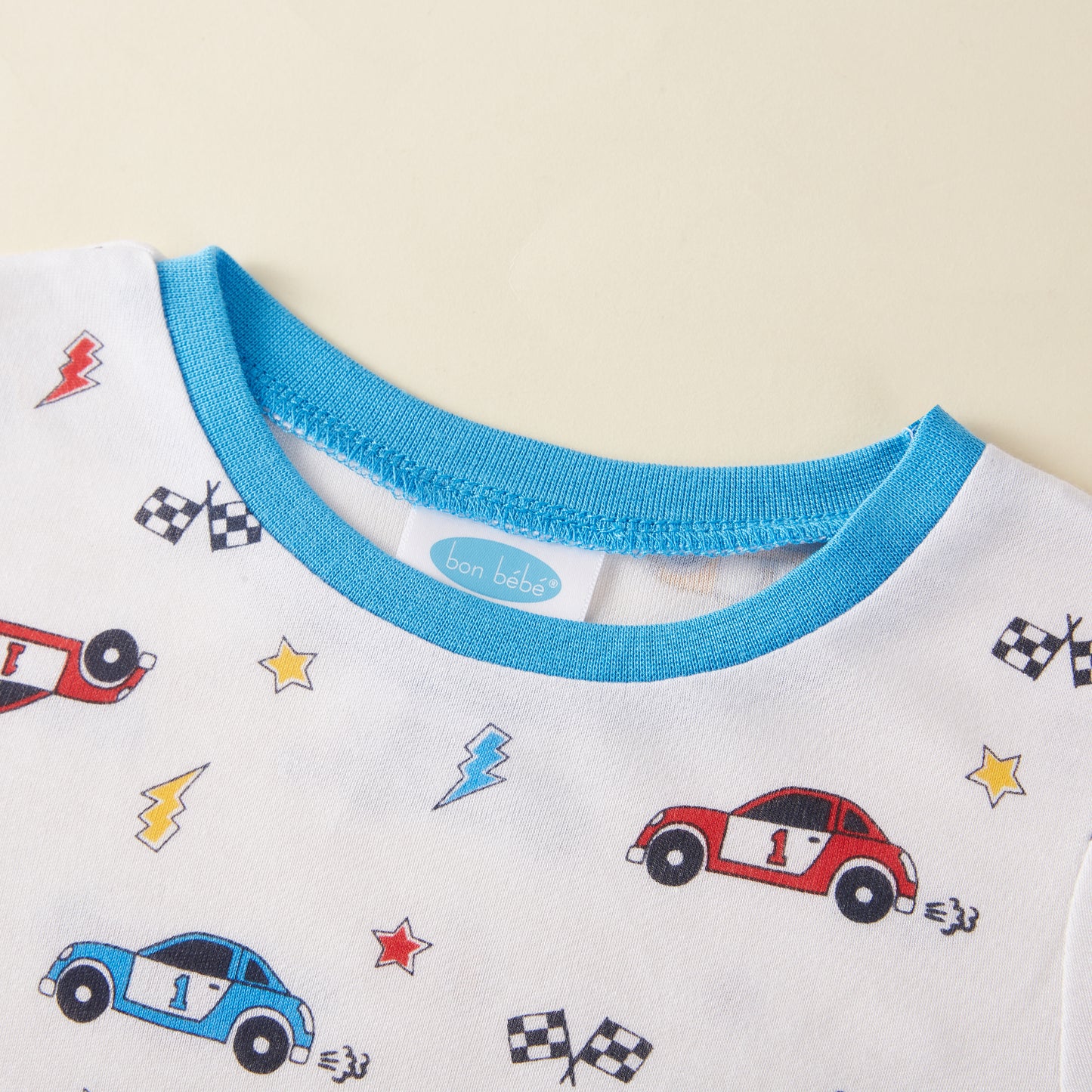 Racing Cars Bamboo Short Sleeve Kids Pajama Pants Set