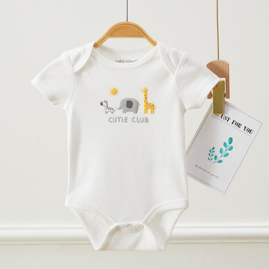 Baby Girls Cutie Club Animal Pattern Bodysuits, Pack of 3