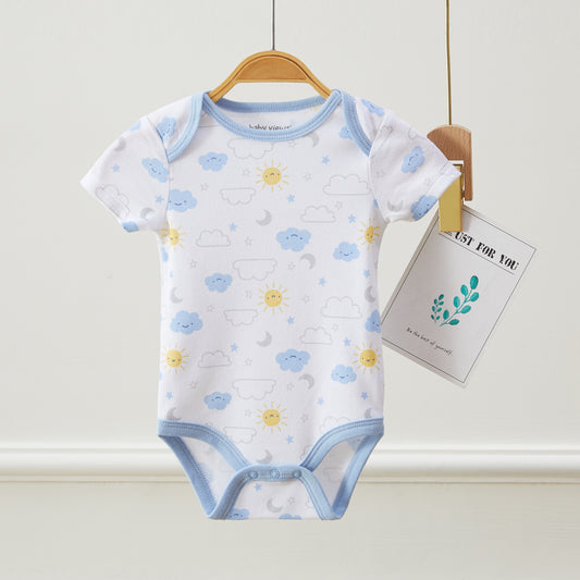 Baby Boys Cloud & Sun Pattern Bodysuits, Pack of 3