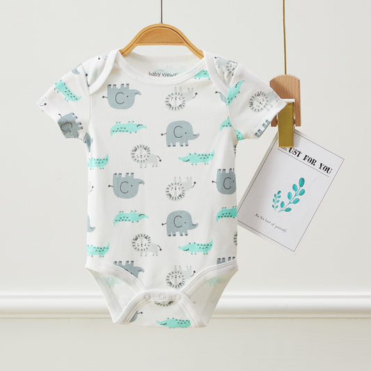 Baby Boys Safari Animal Pattern Bodysuits, Pack of 3