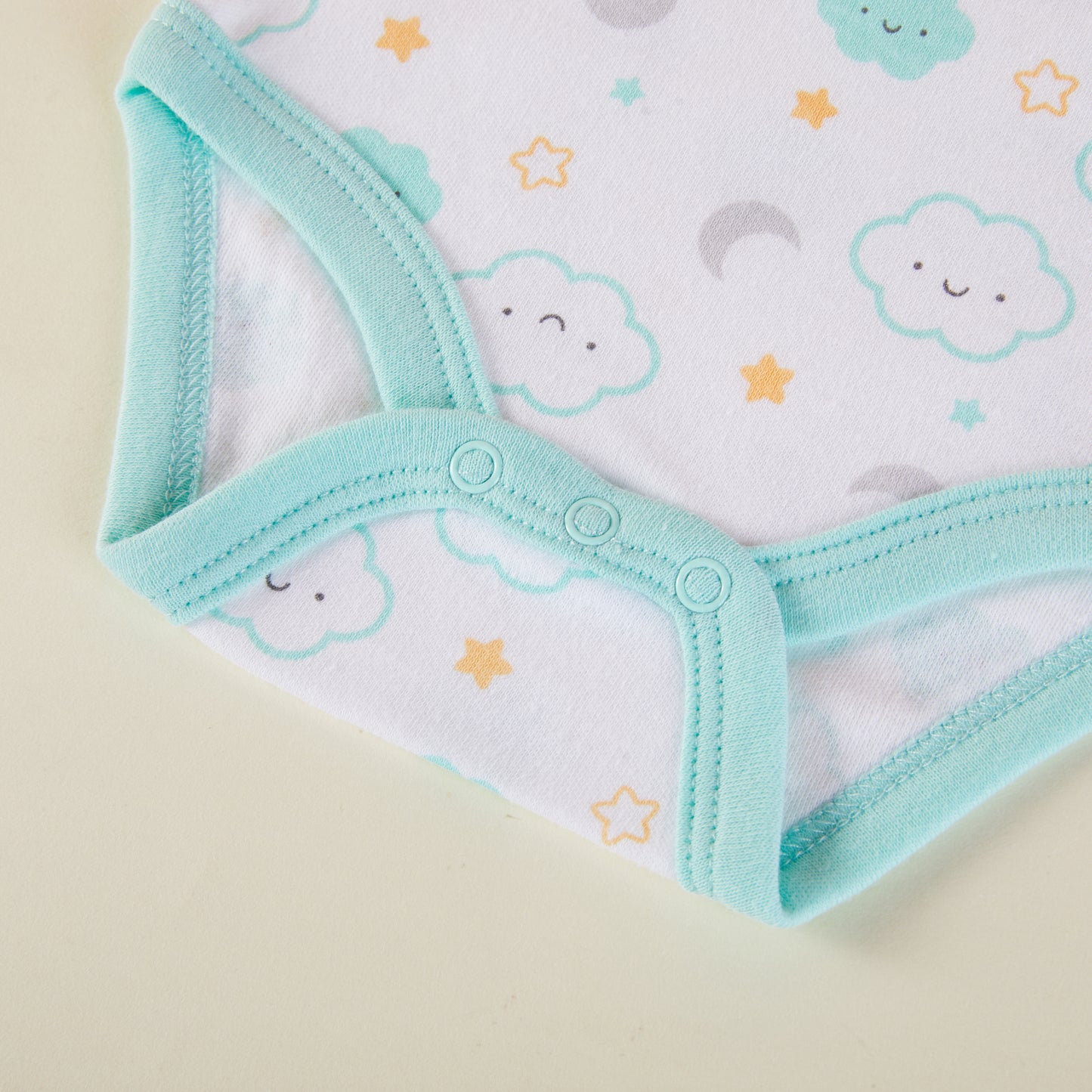 Baby Cloud Moon & Star Pattern Bodysuits, Pack of 3