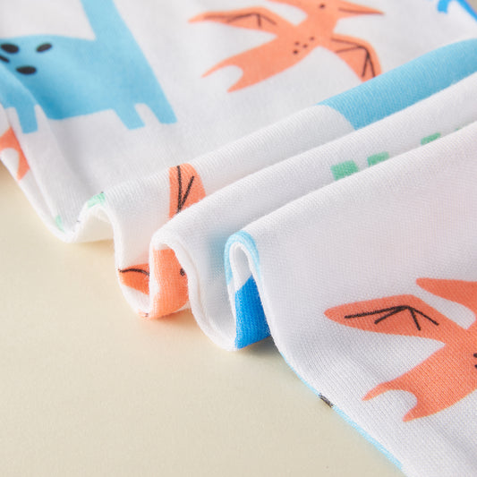 Dinosaur Bamboo Short Sleeve Kids Pajama Pants Set