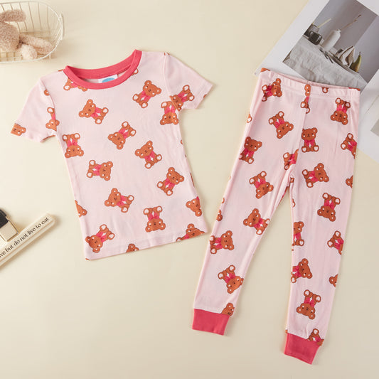 Terry Bear Bamboo Short Sleeve Kids Pajama Pants Set