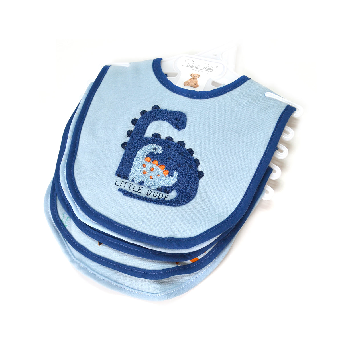 5 Pack Soft Cotton Poly Embroidered Baby Bibs