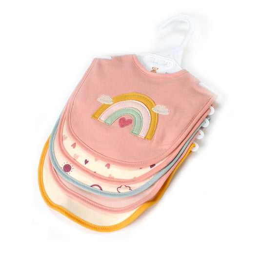 5 Pack Soft Cotton Poly Embroidered Baby Bibs