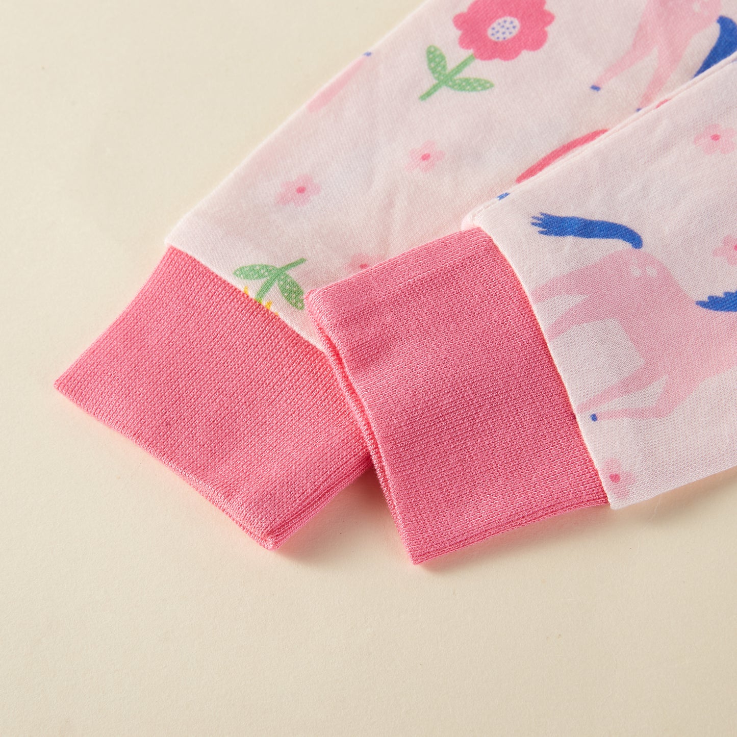 Unicorn & Flower Bamboo Short Sleeve Kids Pajama Pants Set