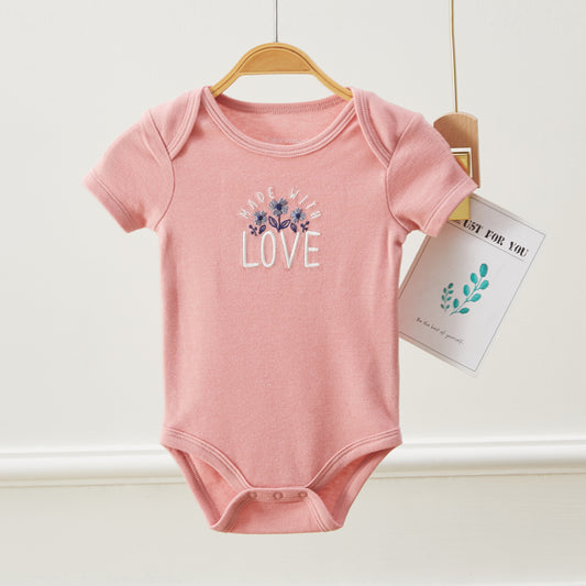 Baby Love Flower Pattern Bodysuits, Pack of 3