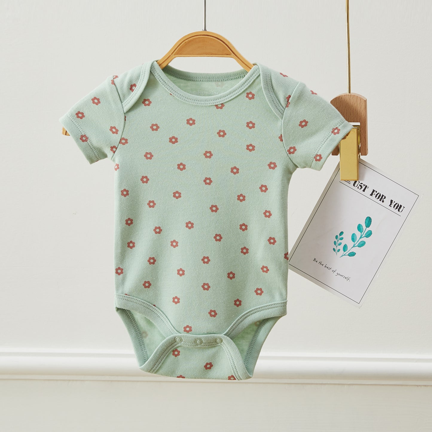 Baby Flower Pattern Bodysuits, Pack of 3