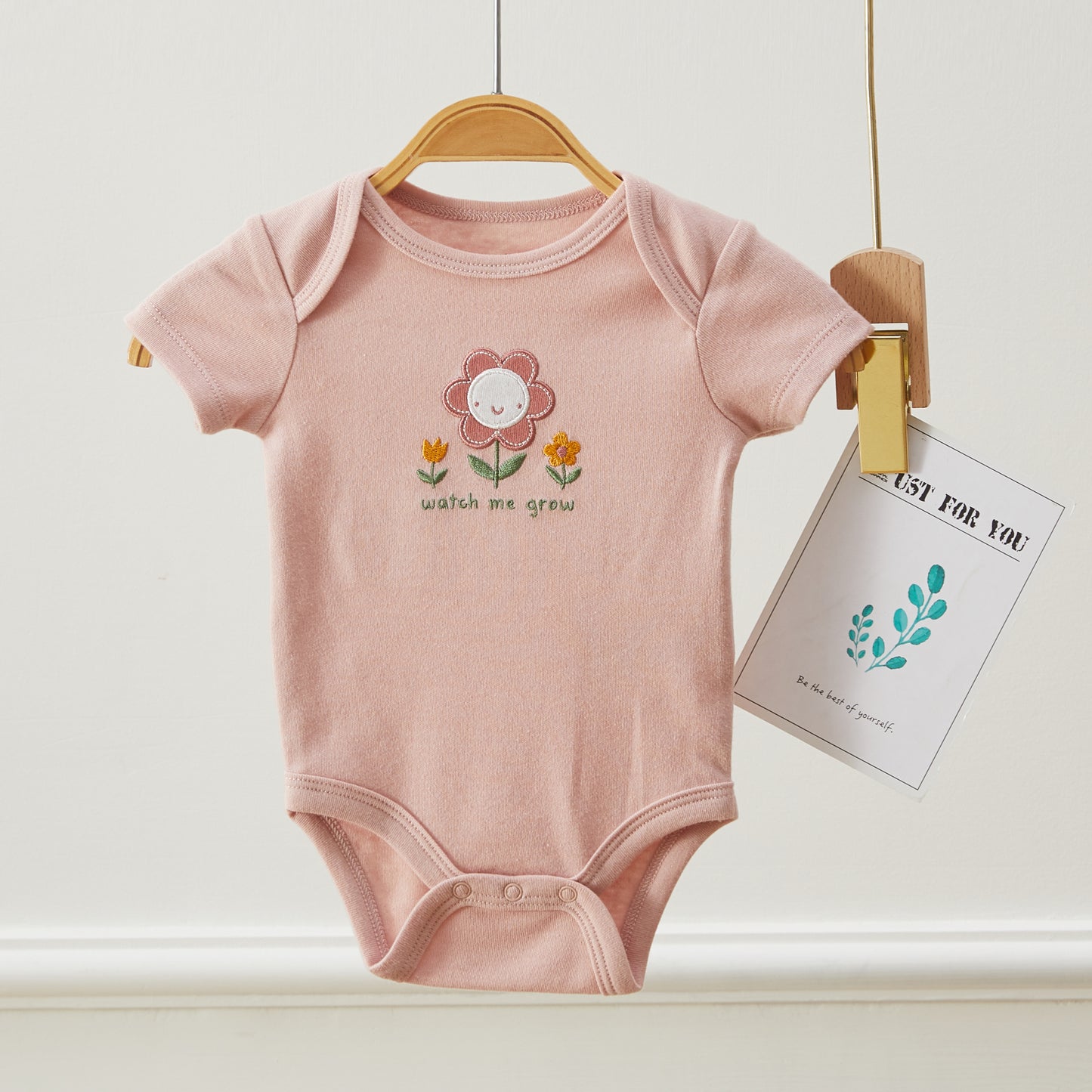 Baby Flower Pattern Bodysuits, Pack of 3