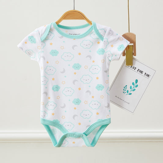 Baby Cloud Moon & Star Pattern Bodysuits, Pack of 3
