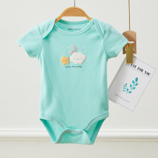 Baby Cloud Moon & Star Pattern Bodysuits, Pack of 3